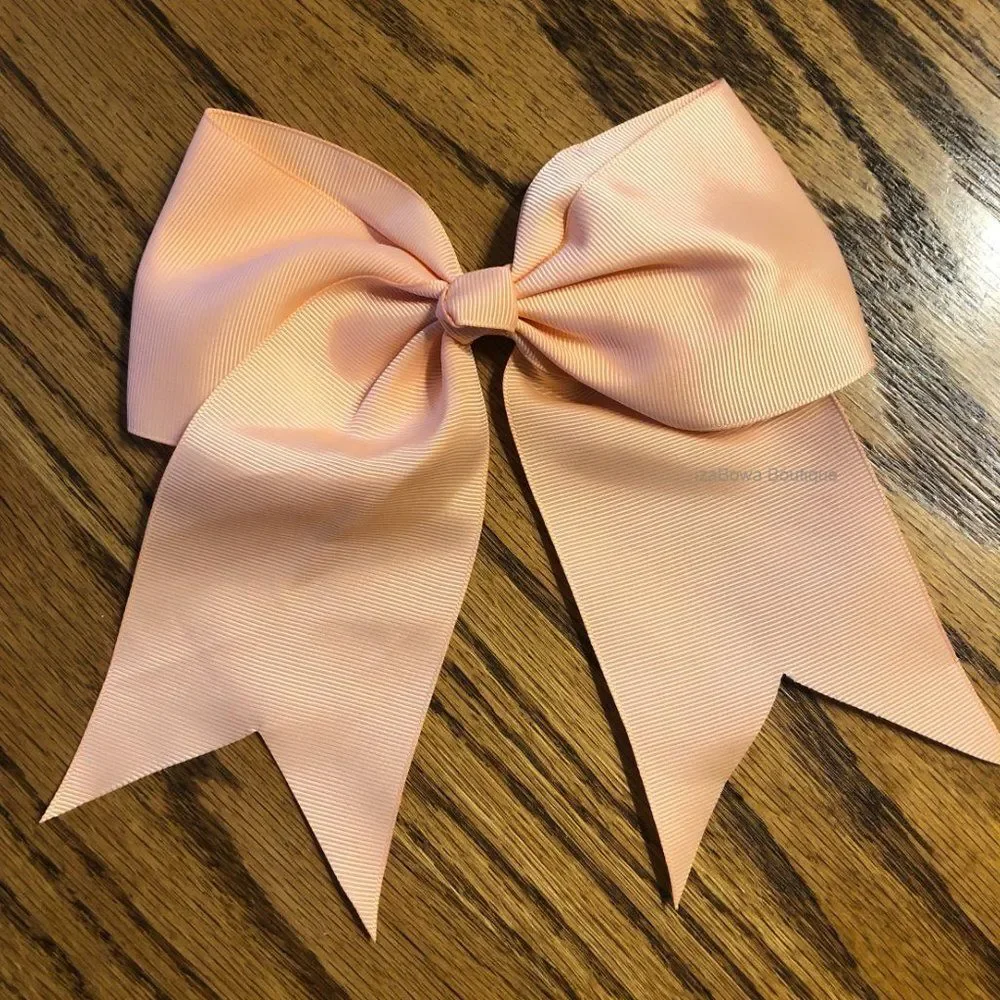 Peach Solid Cheer Bow  (2)  5B2841  Handmade Boutique